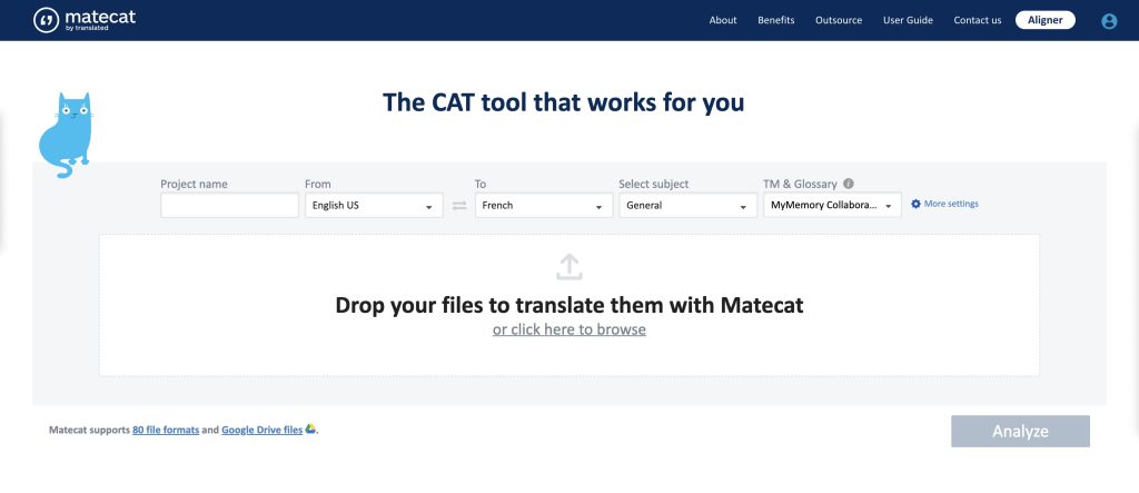 8 Best Google Translate Alternatives for 2023-MateCat, a web-based computer-assisted translation (CAT) tool