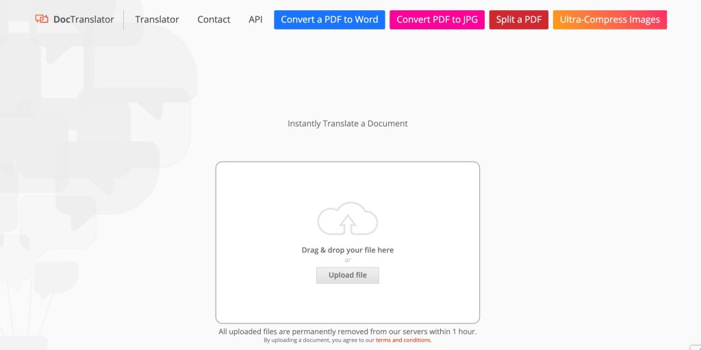 Free PDF Document Translation-Google Translate Alternative - DocTranslator